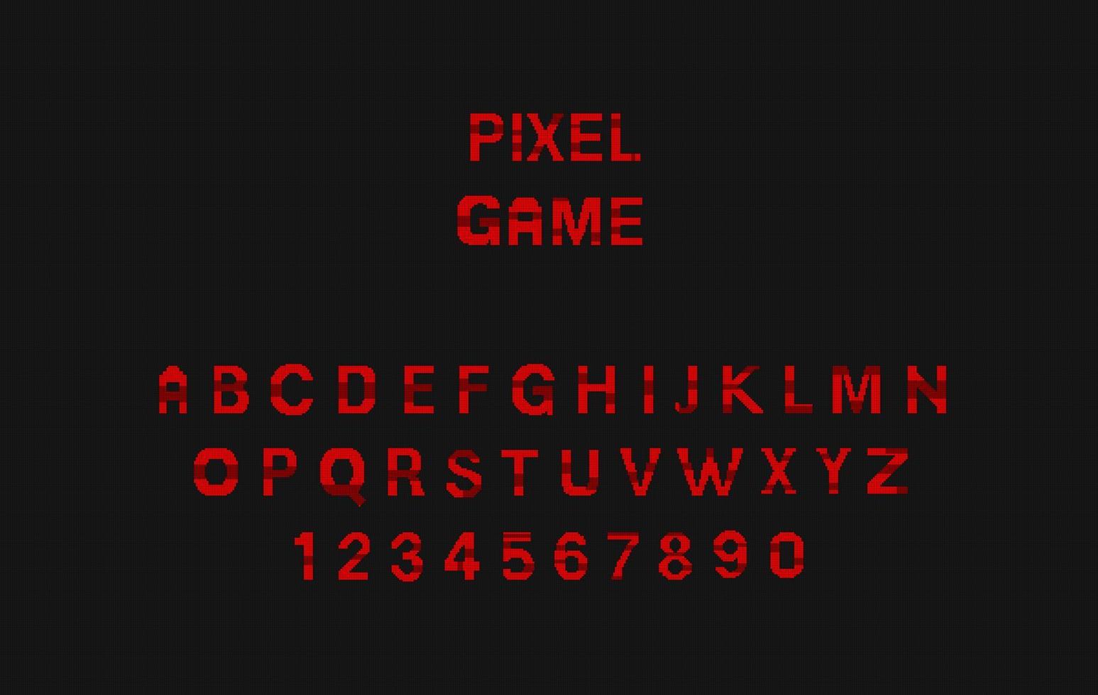 Pixel Game retro style pixel font with distortion vector