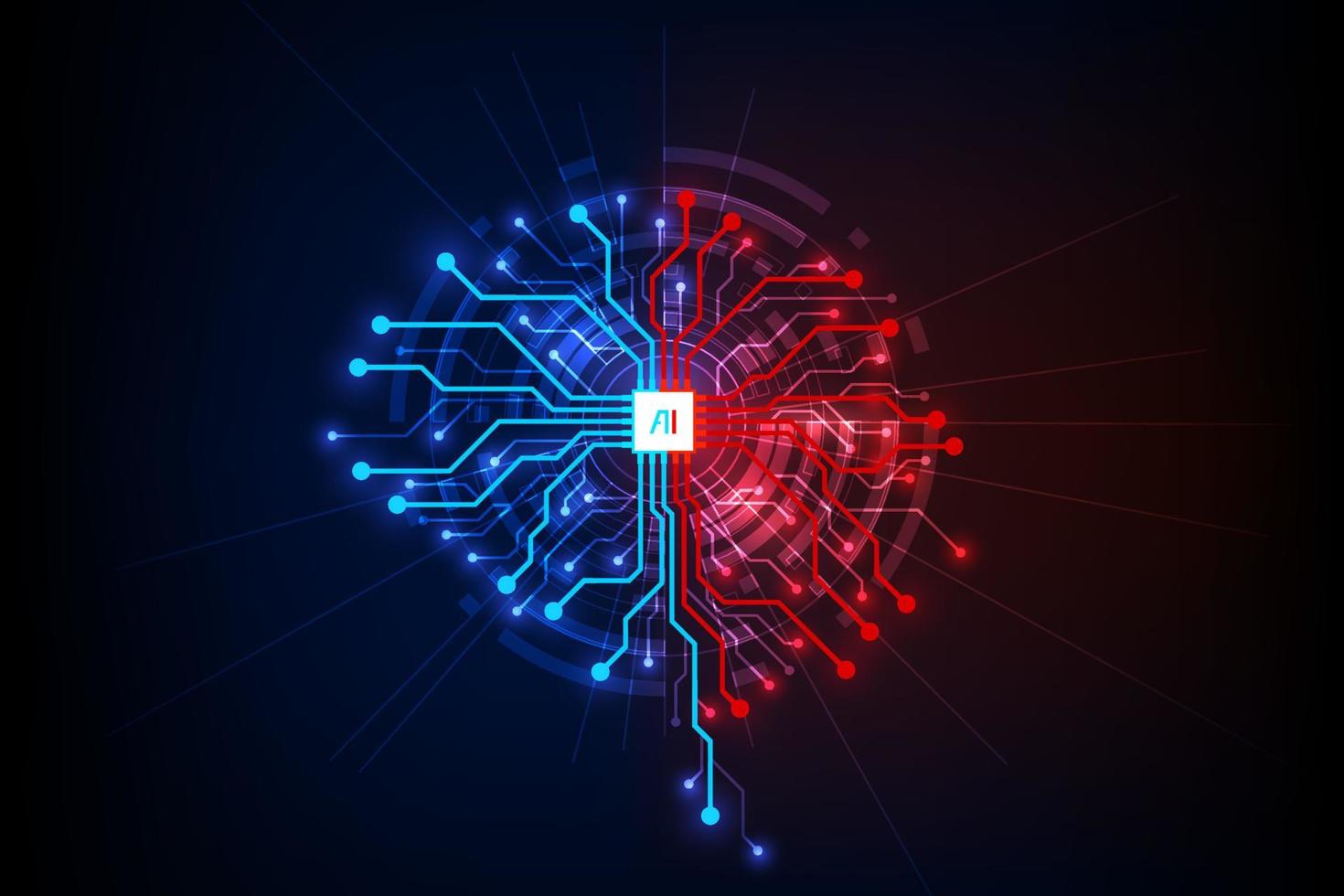 Abstract technology chip processor background circuit board and html code,3D illustration blue technology background vector. vector