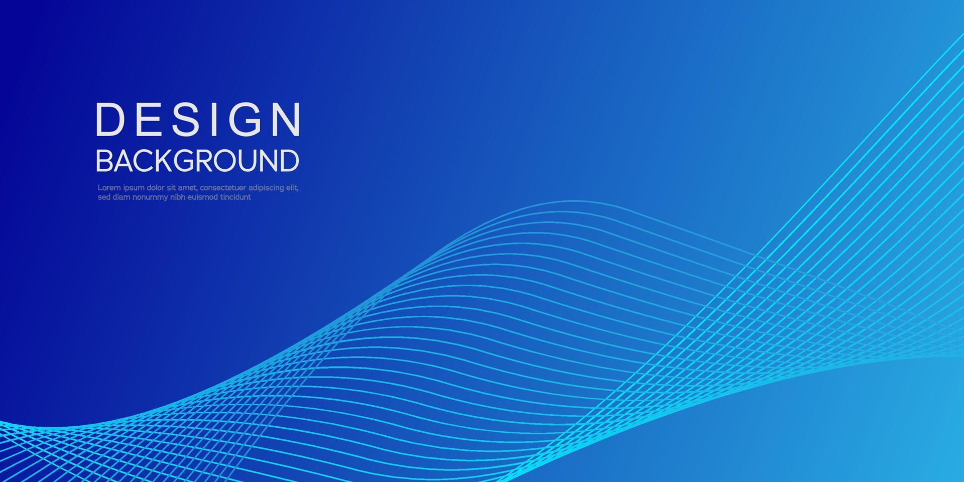 Abstract dark blue banner template. Vector minimal wavy line background for cover. vector illustration