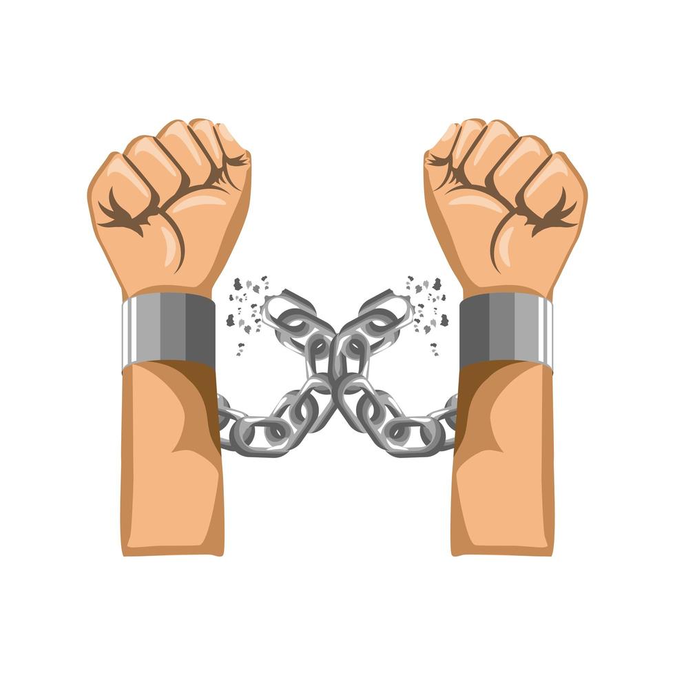 hands free from chains vector