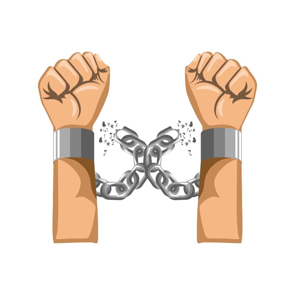 manos libres de cadenas vector