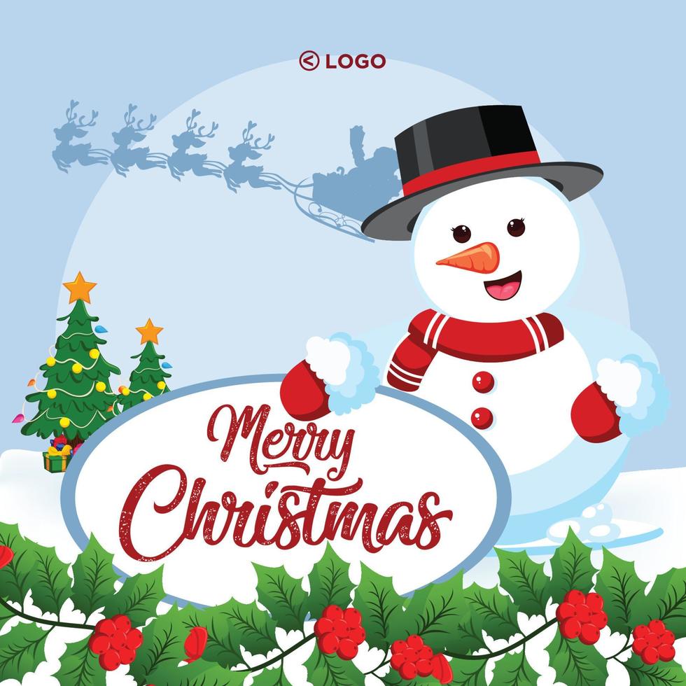 Banner of Merry Christmas template design. vector