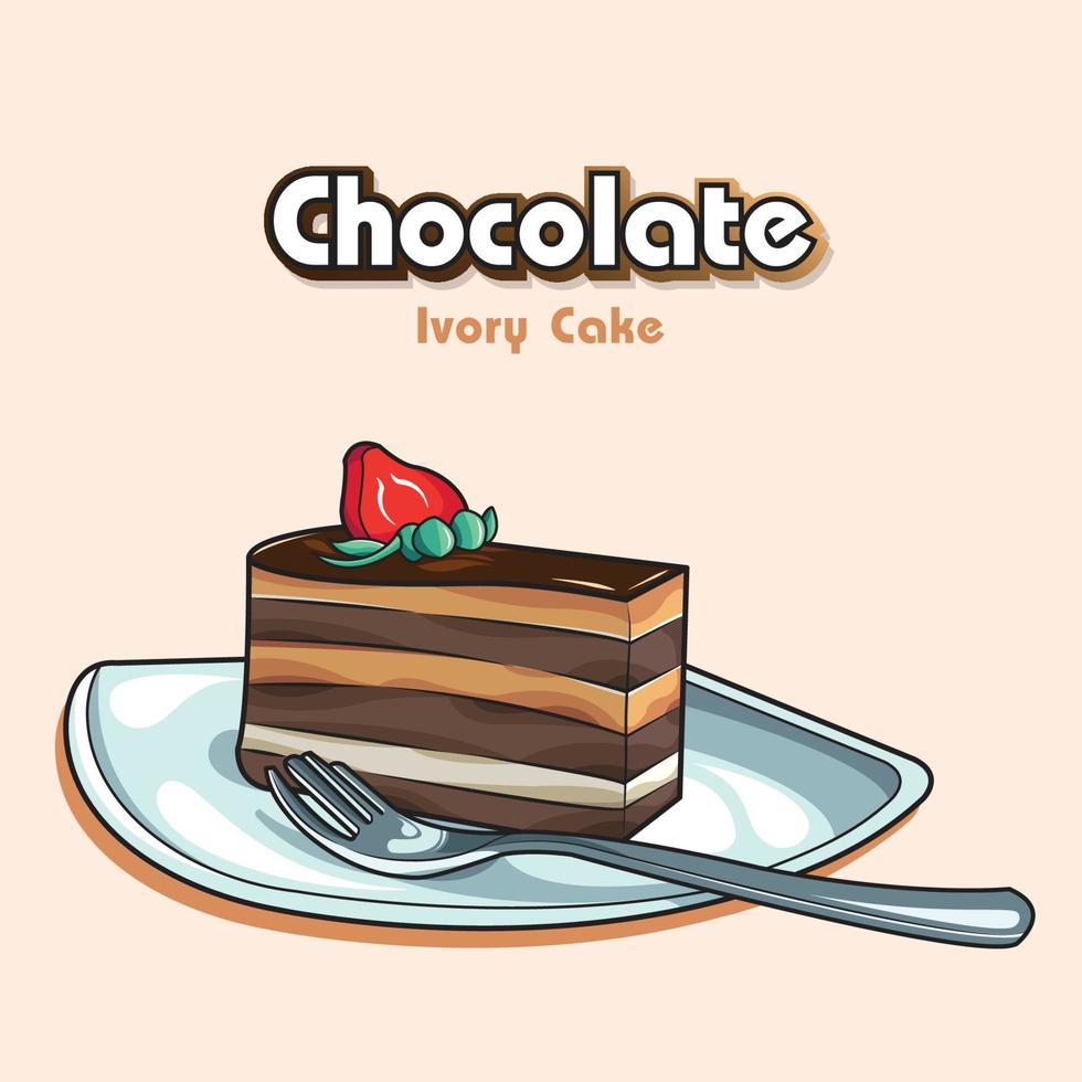 descarga gratuita de pastel de chocolate y marfil vector