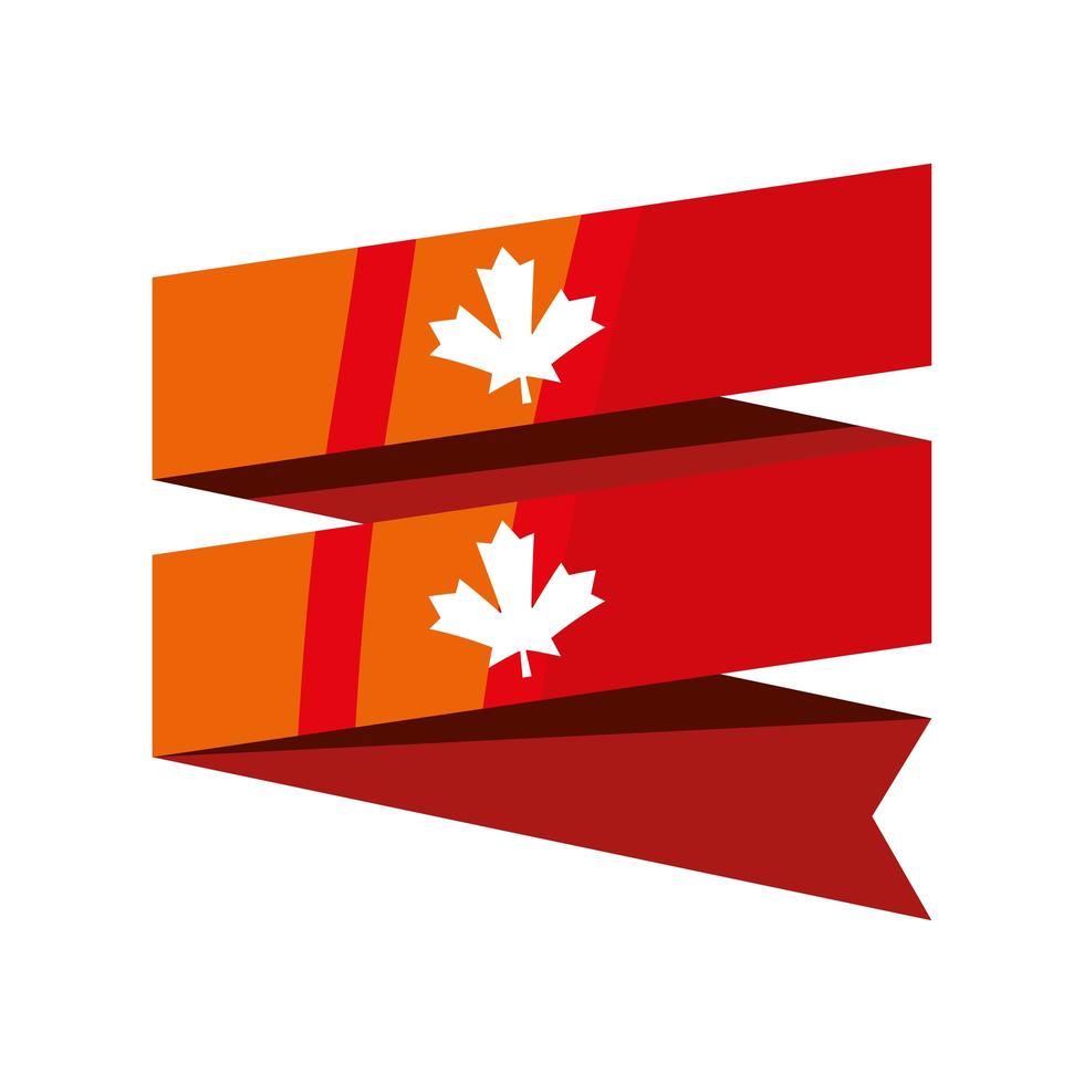 red ribbon leaf vector