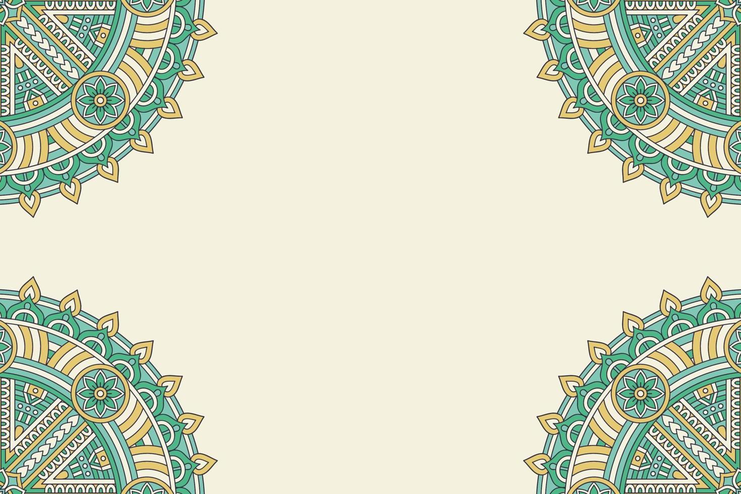 Flower frame design with mandala vector