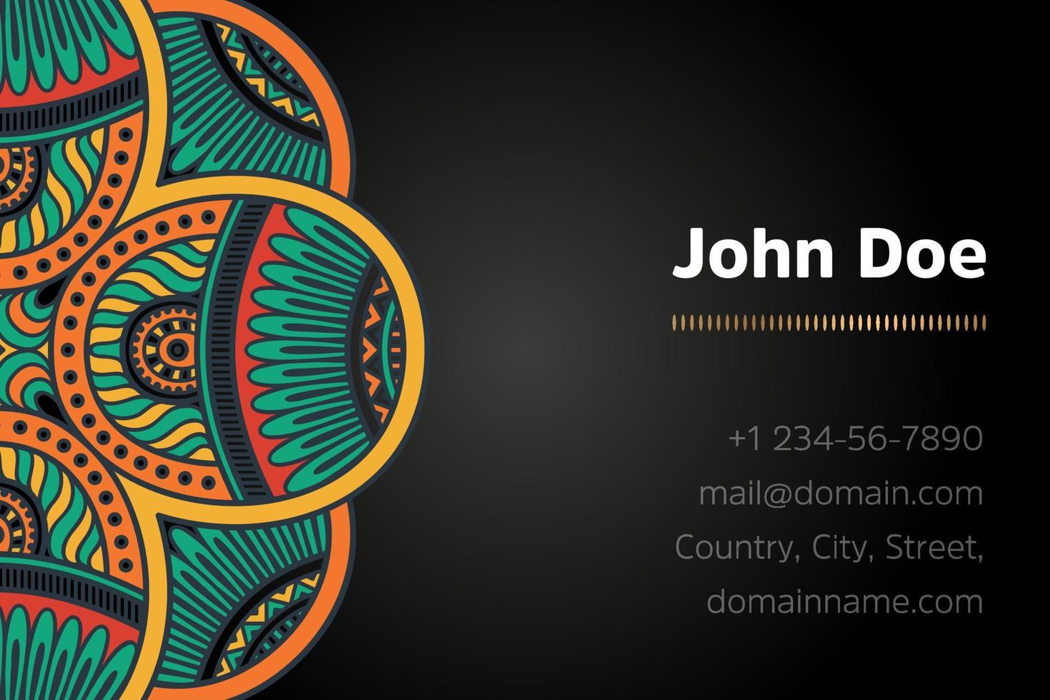 Mandala business card template vector