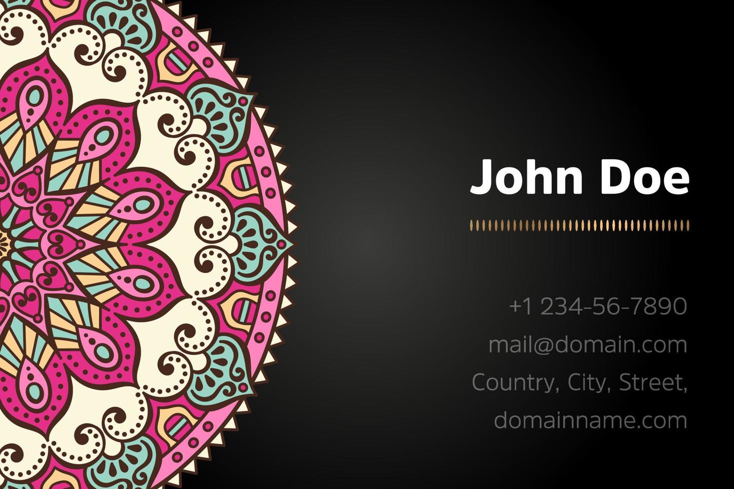 Mandala business card template vector