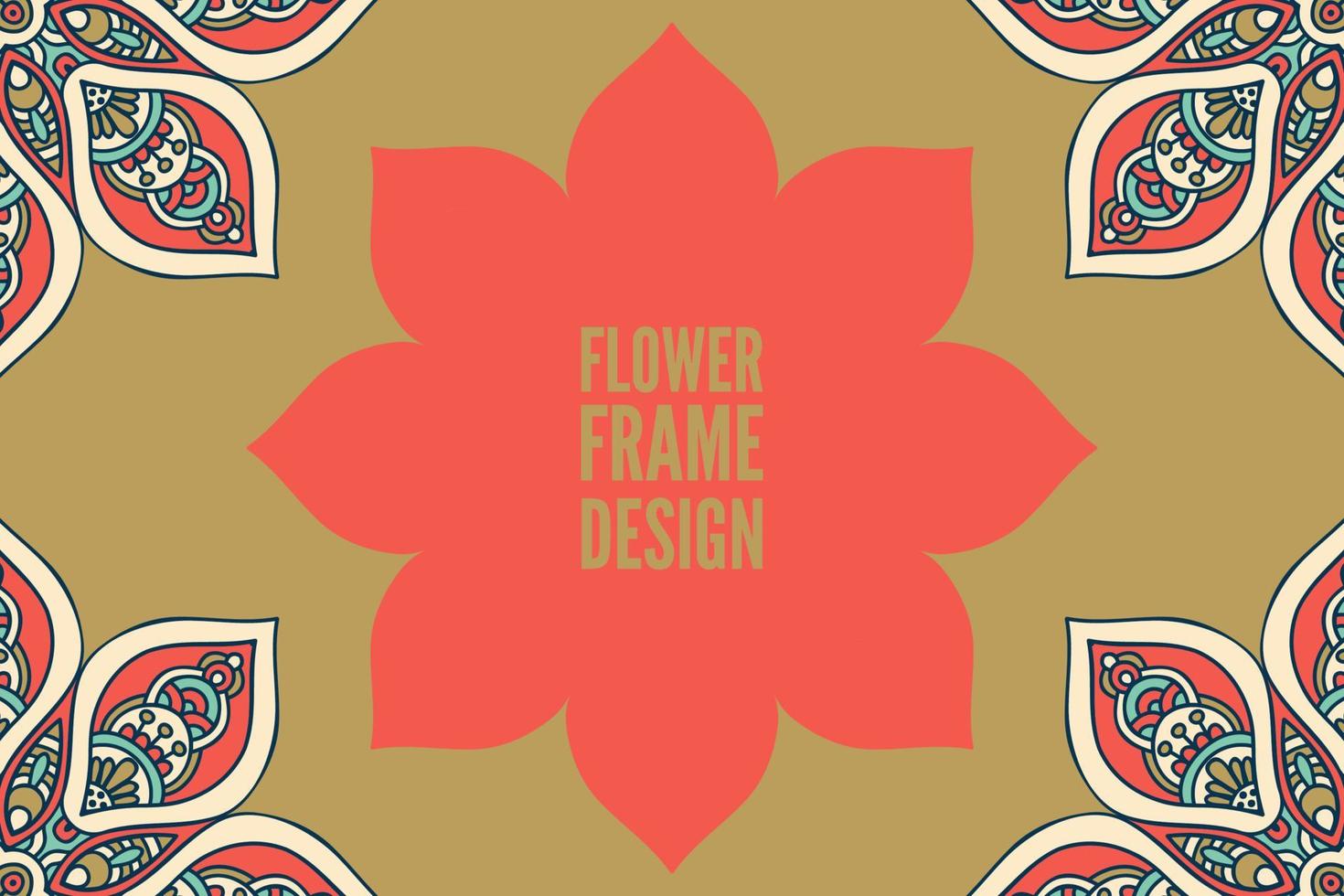 Frame card design ethnic ornament vector