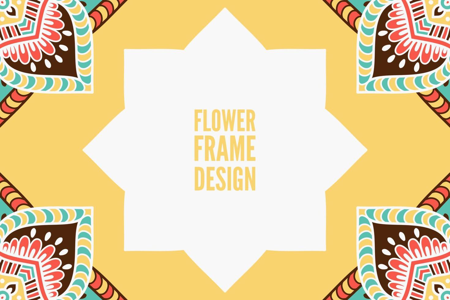 Frame card design ethnic ornament vector