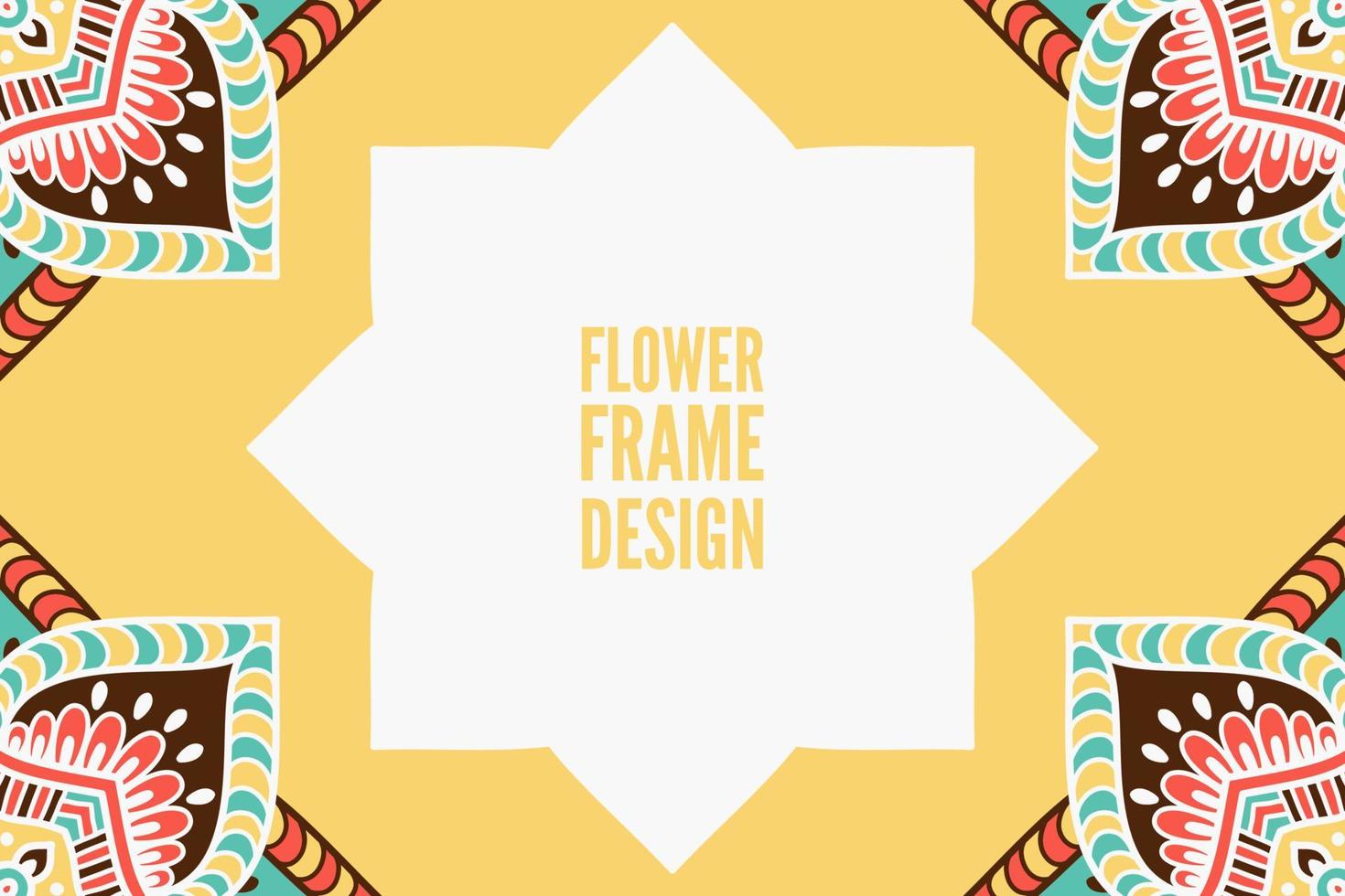 Frame card design ethnic ornament vector