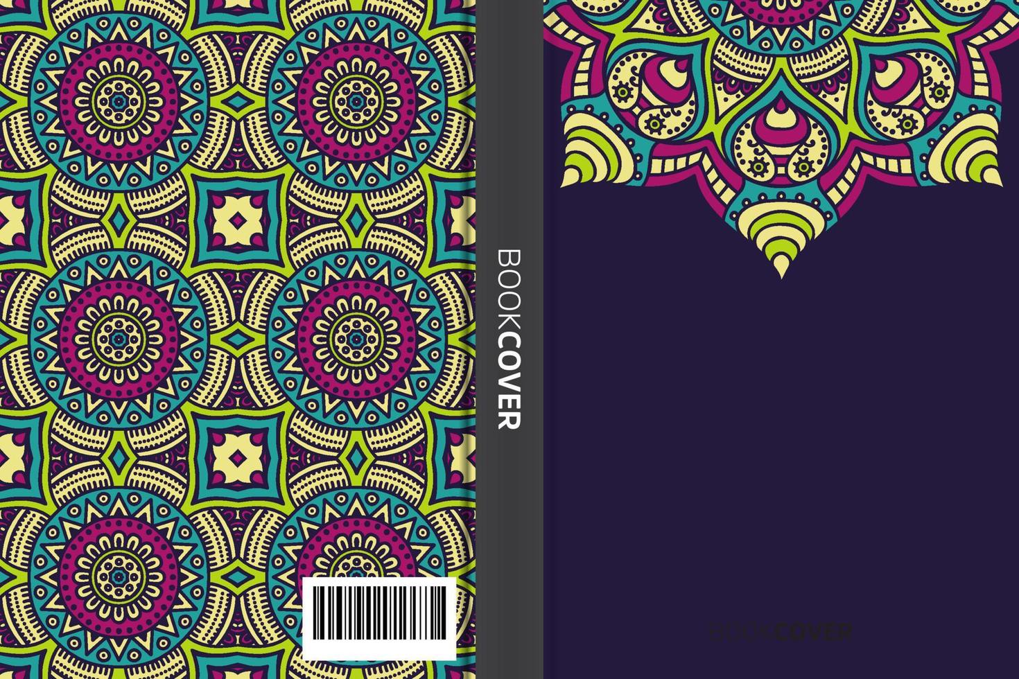 libro de portada de mandala vector