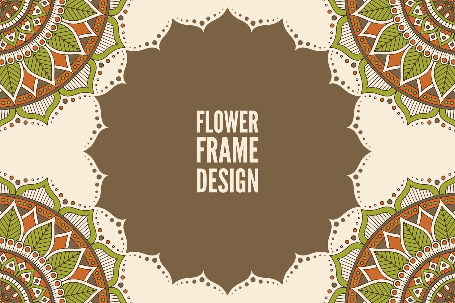 Flower frame design with mandala vector