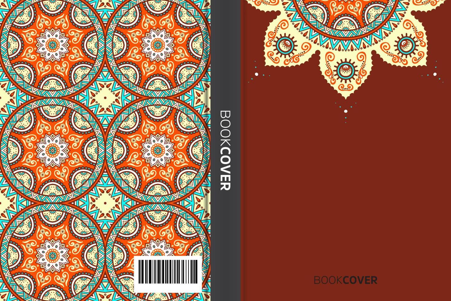 libro de portada de mandala vector