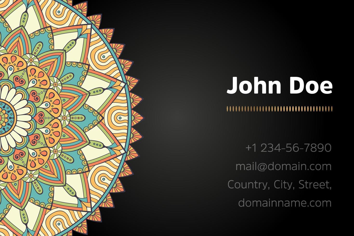 Mandala business card template vector