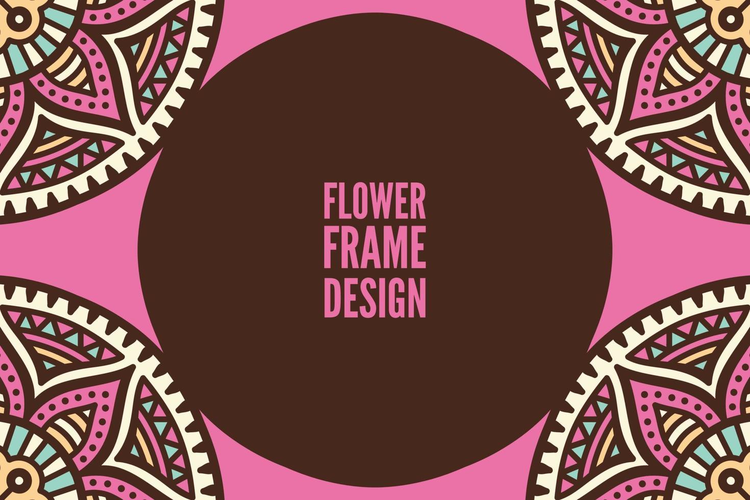 Frame card design ethnic ornament vector