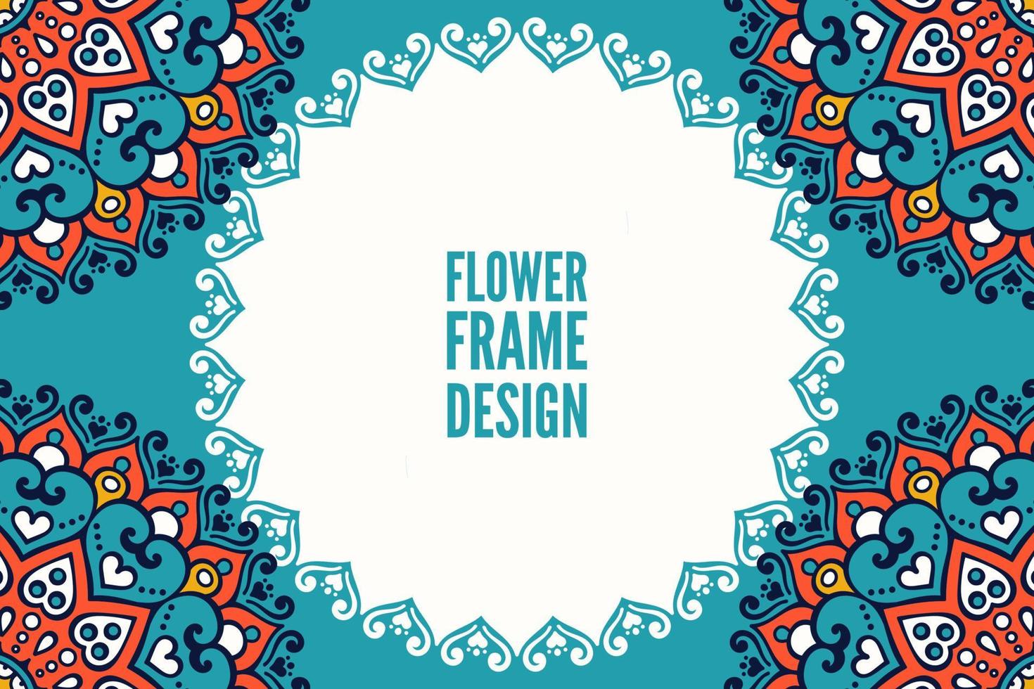 Flower frame design with mandala vector