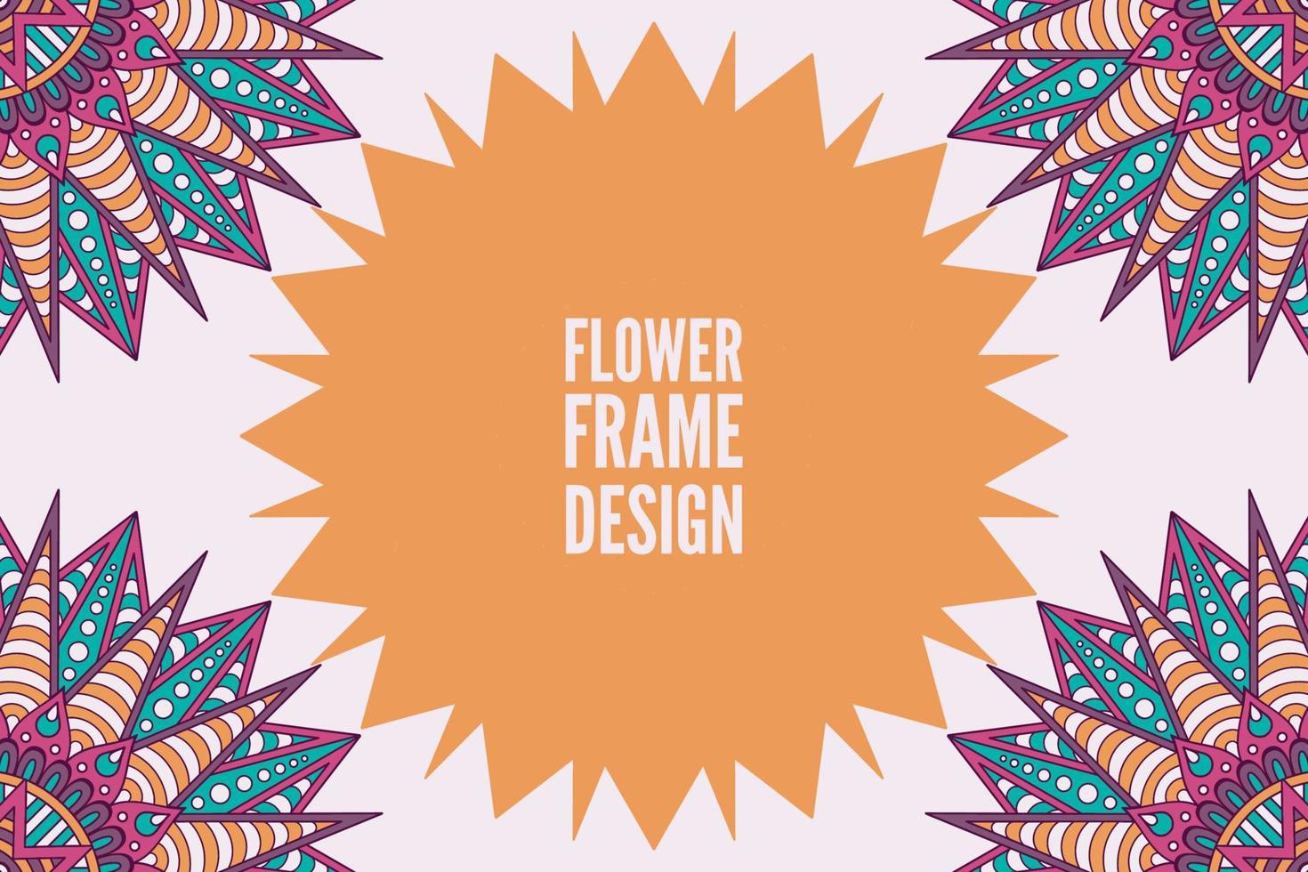 Flower frame design with mandala vector