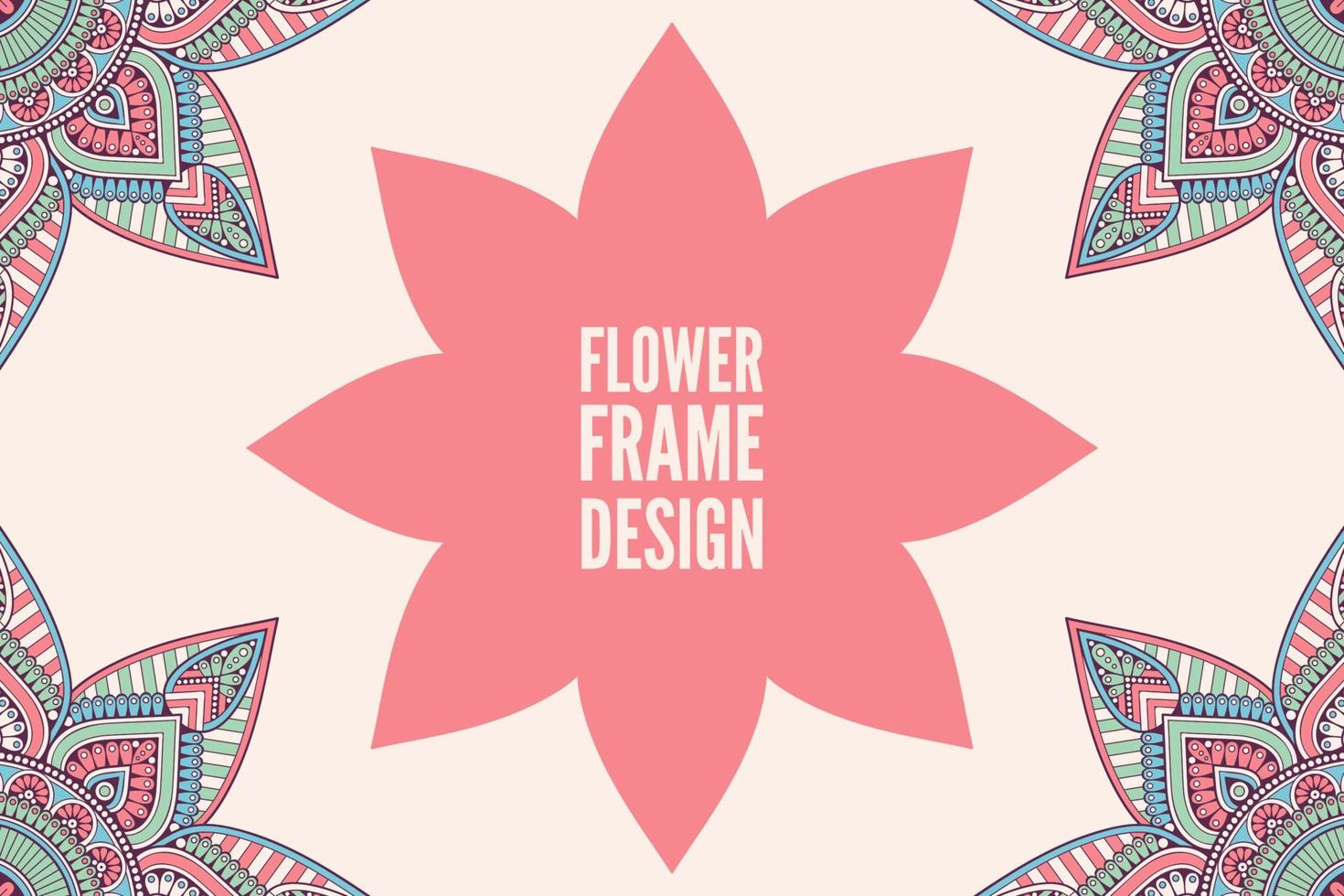 Frame card design ethnic ornament vector
