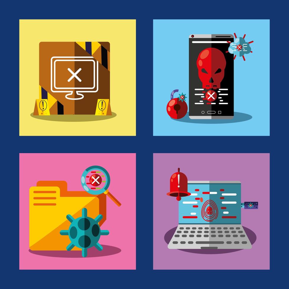 cybercrime hacking system vector