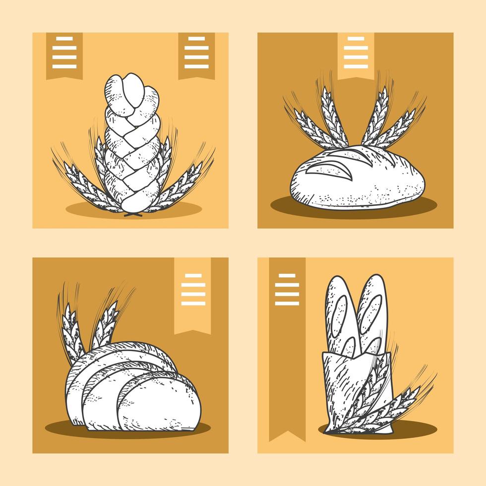 bakery banner sketch vector