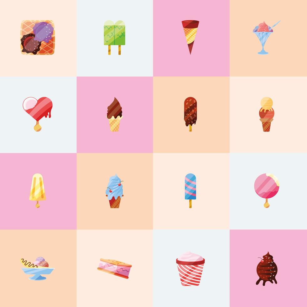 collection of ice cream vector