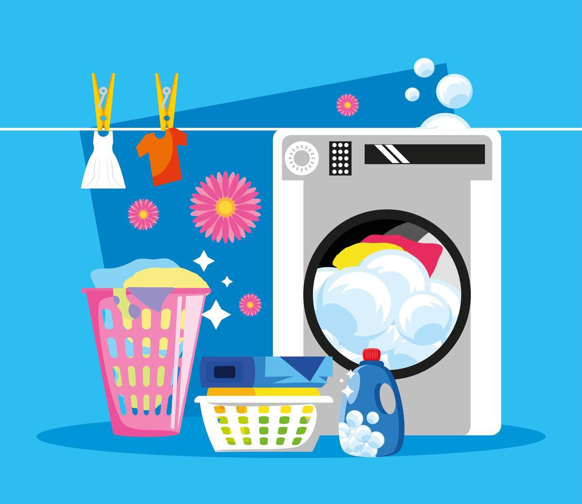 laundry room with machine vector