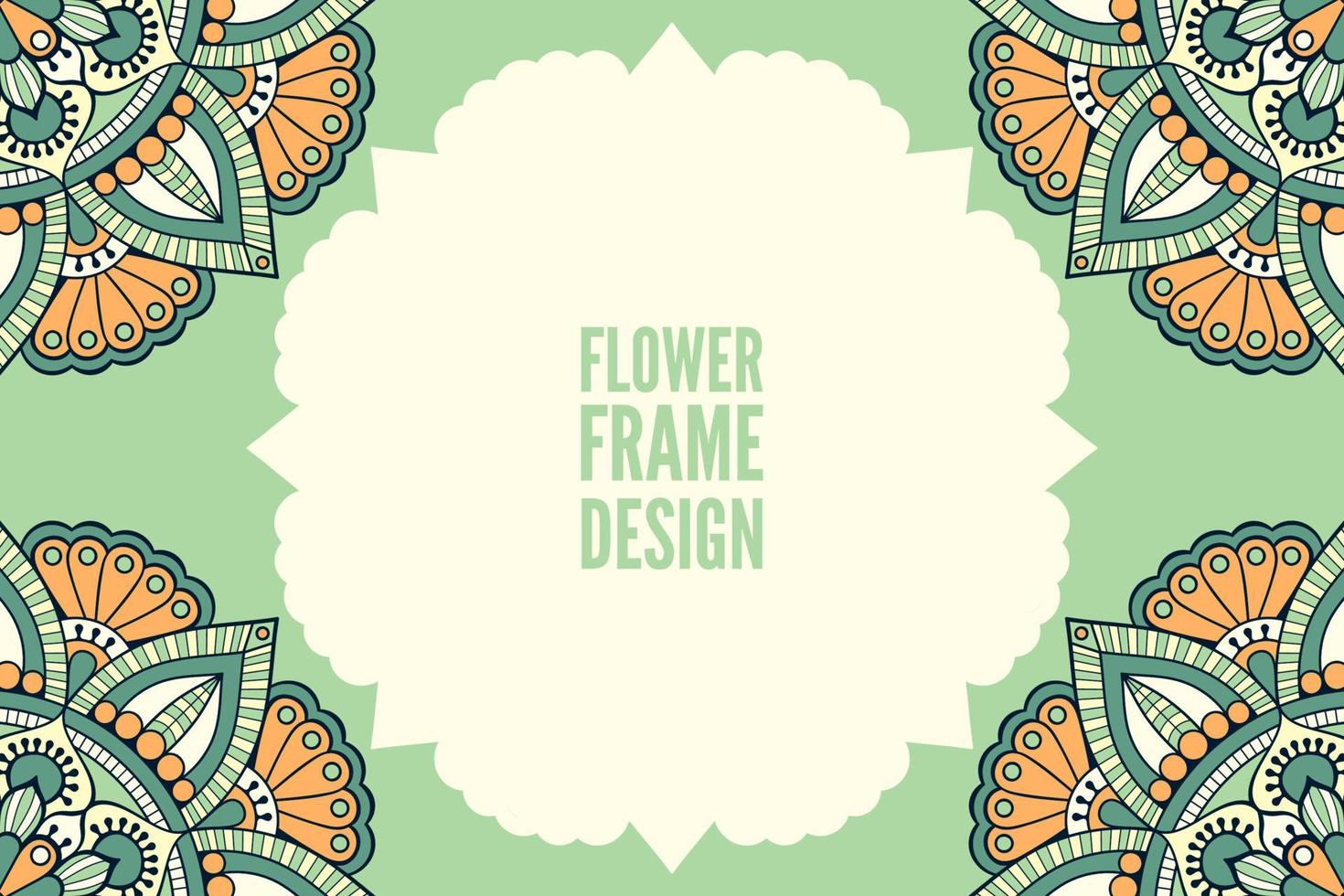 Frame card design ethnic ornament vector