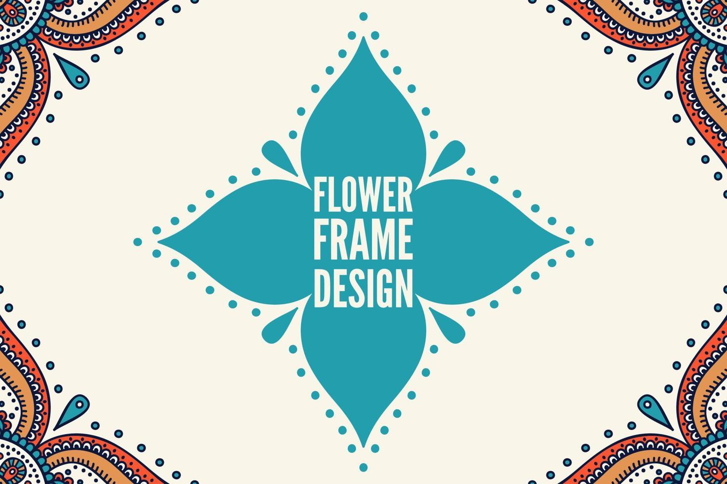Frame card design ethnic ornament vector