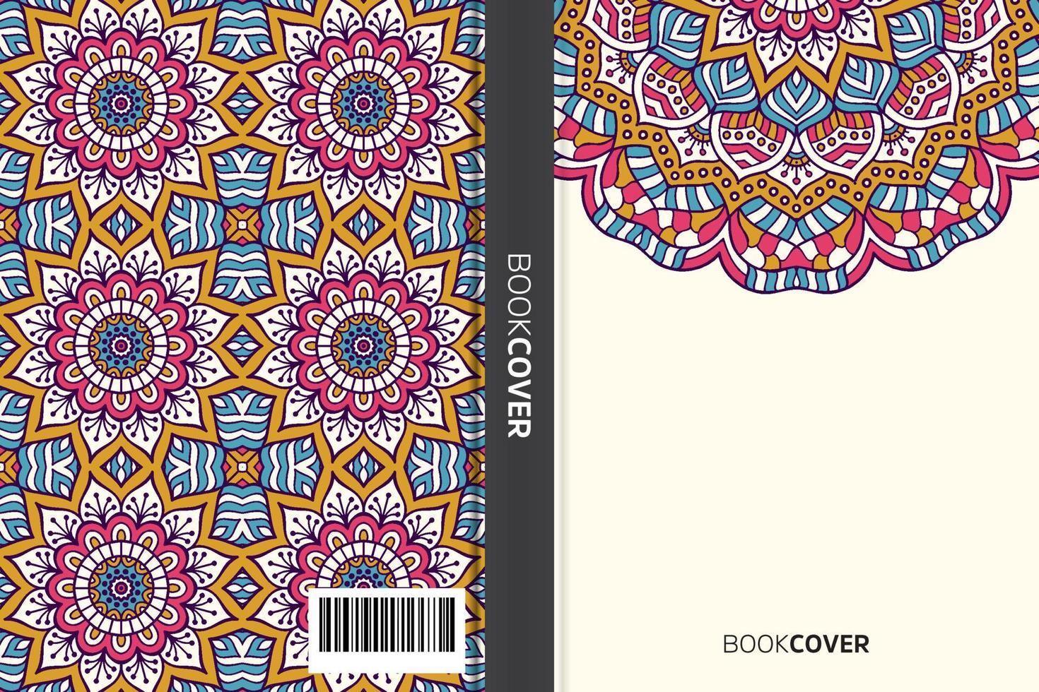 libro de portada de mandala vector