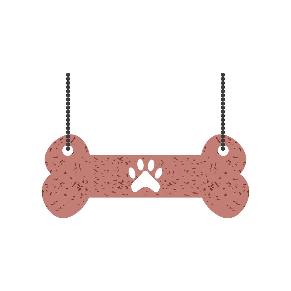 pet bone with paw vector