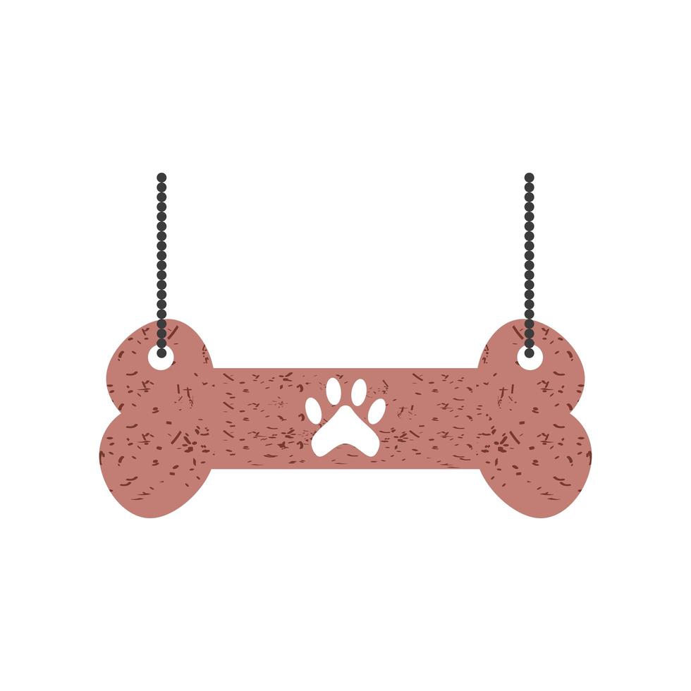 pet bone with paw vector