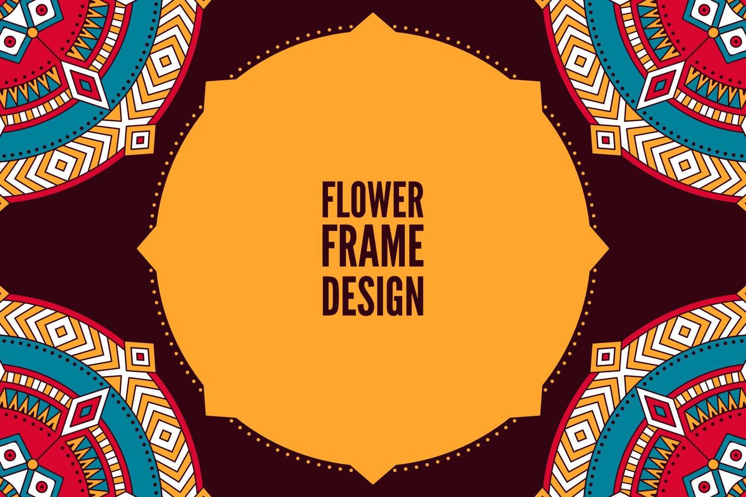 Frame card design ethnic ornament vector