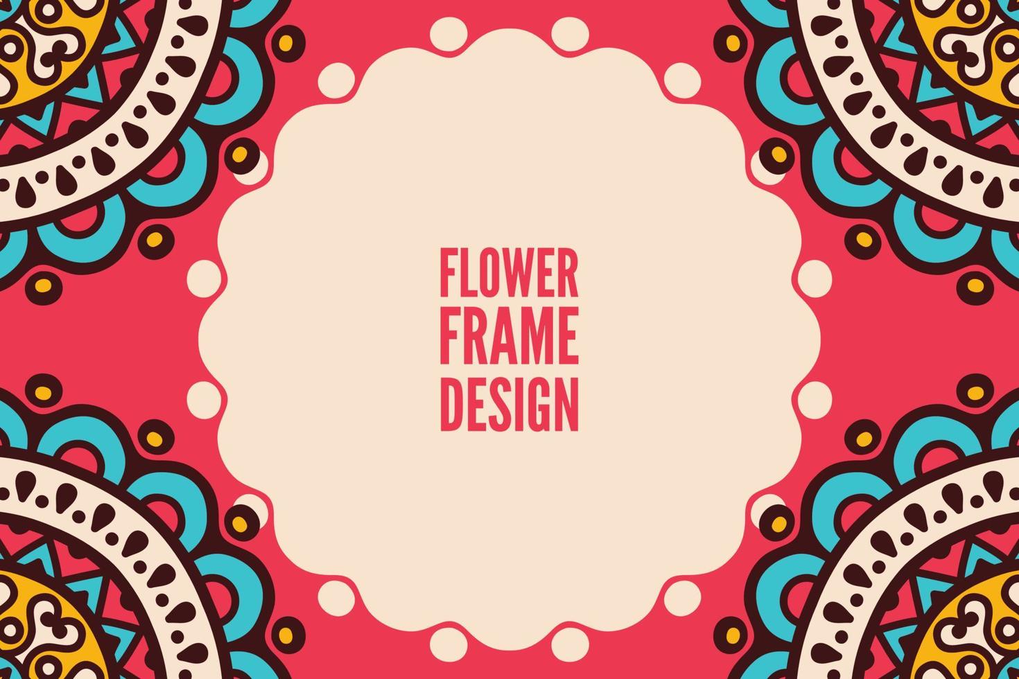 Frame card design ethnic ornament vector