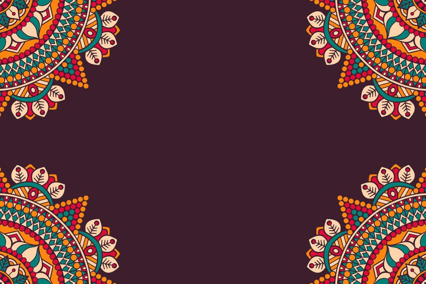 Flower frame design with mandala vector