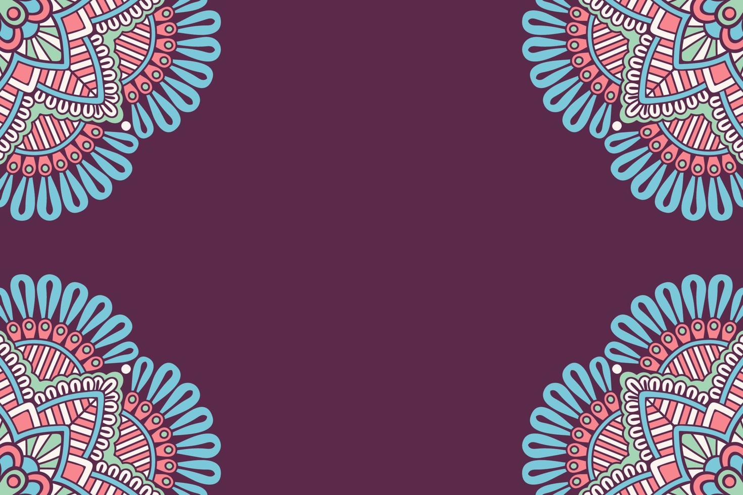 Frame card design ethnic ornament vector