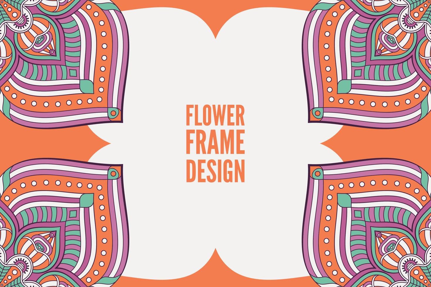 Flower frame design with mandala vector