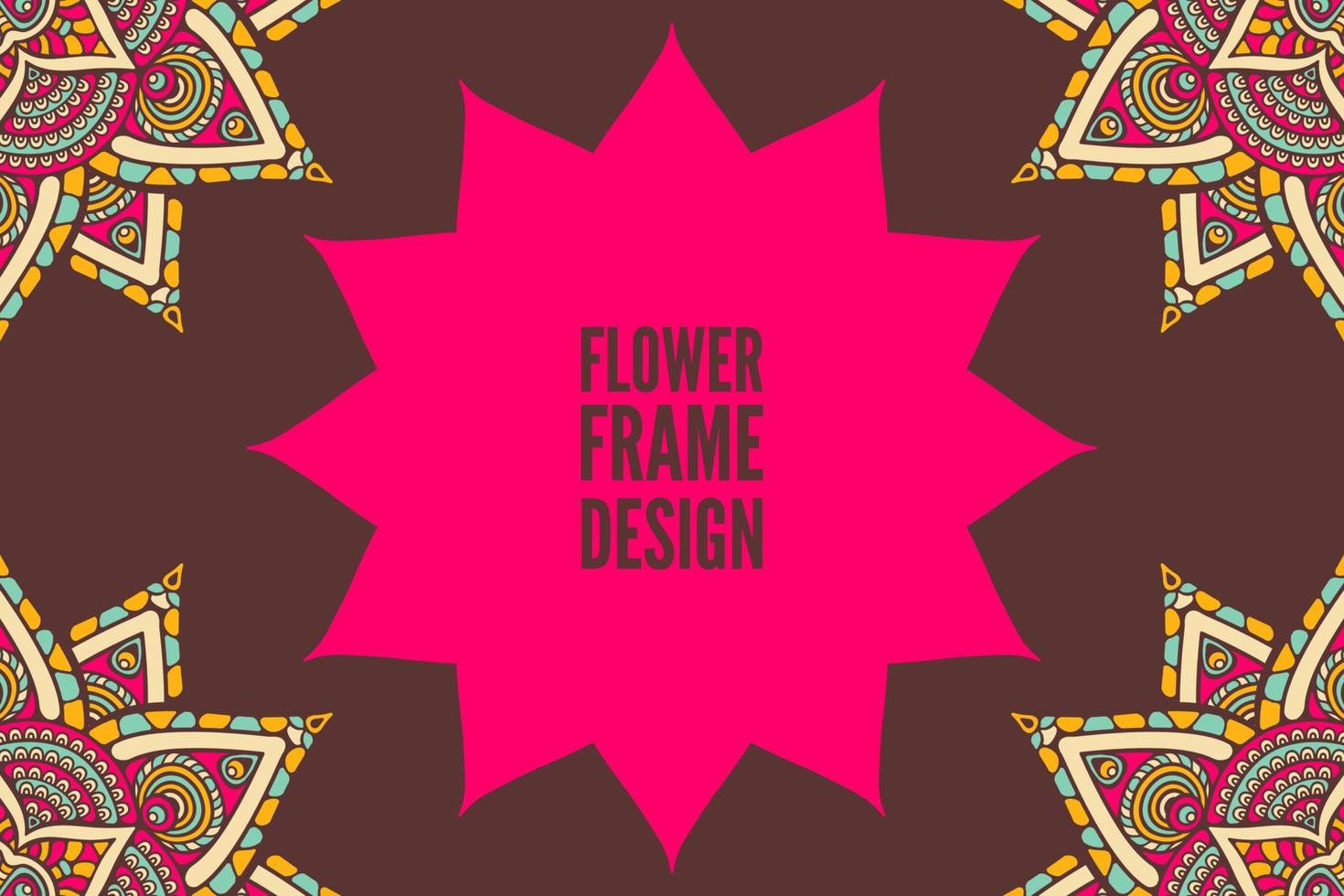 Frame card design ethnic ornament vector