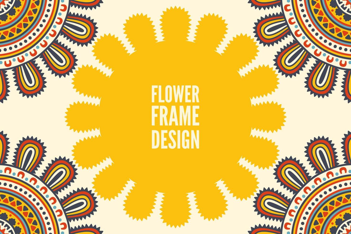 Frame card design ethnic ornament vector