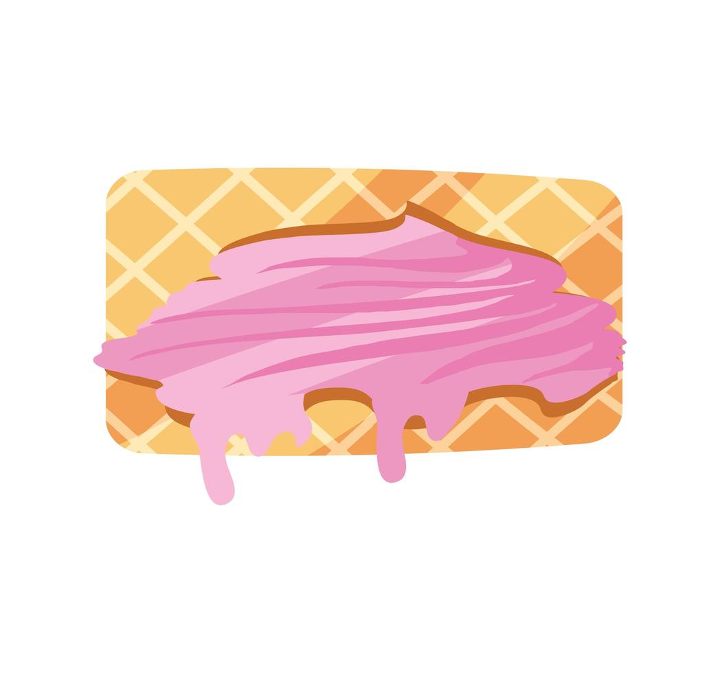 ice cream on cookie vector