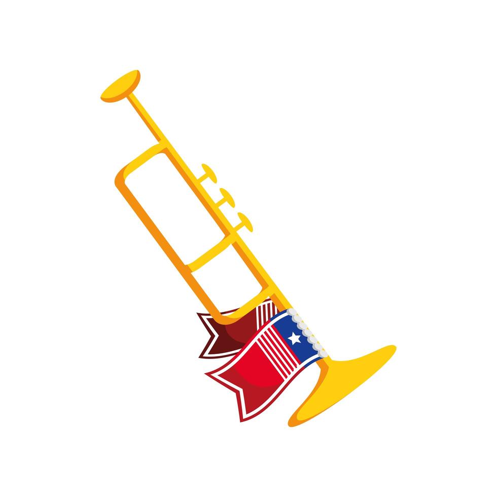 trumpet american flag vector