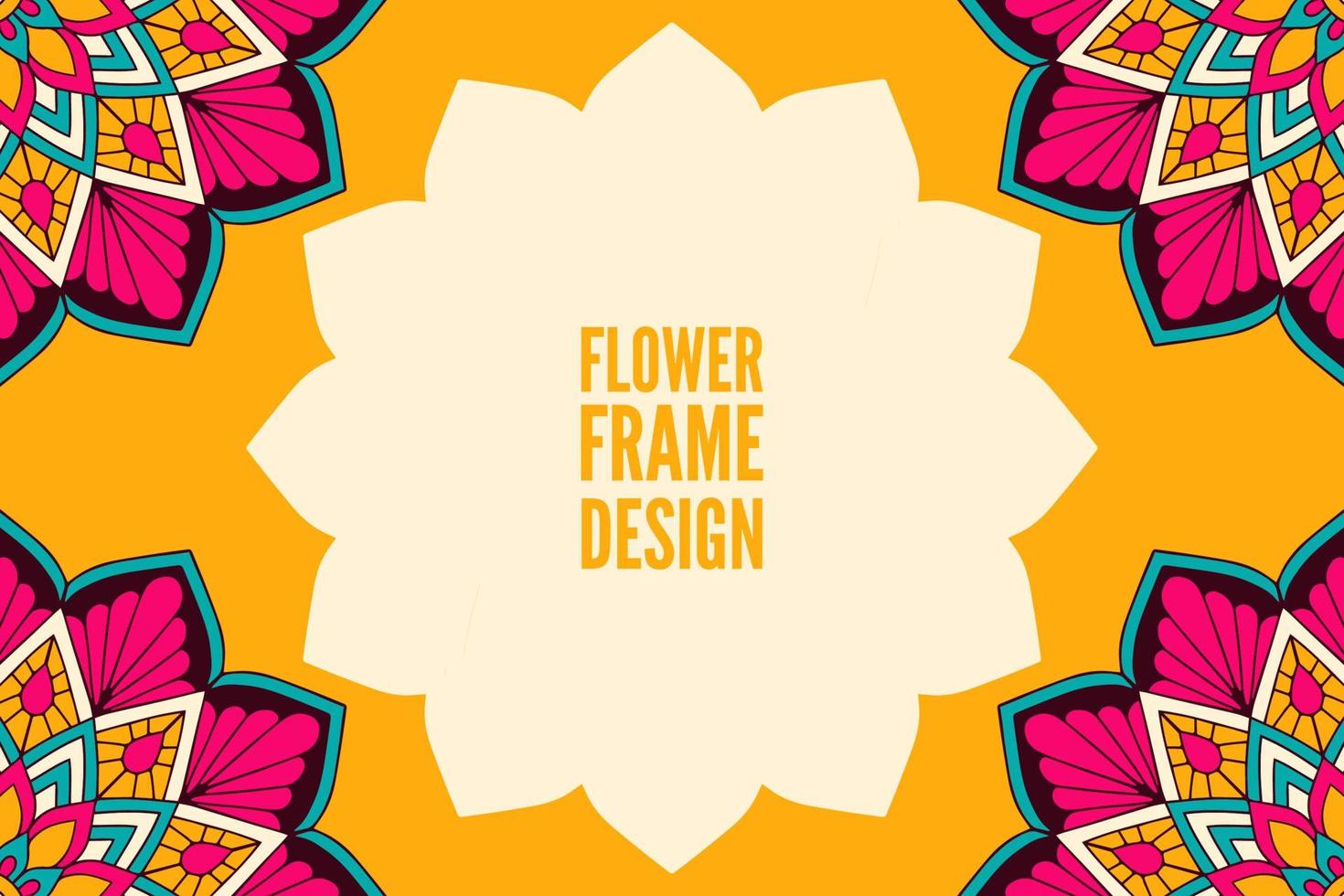 Flower frame design with mandala vector