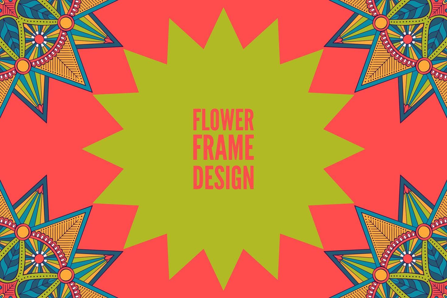 Frame card design ethnic ornament vector