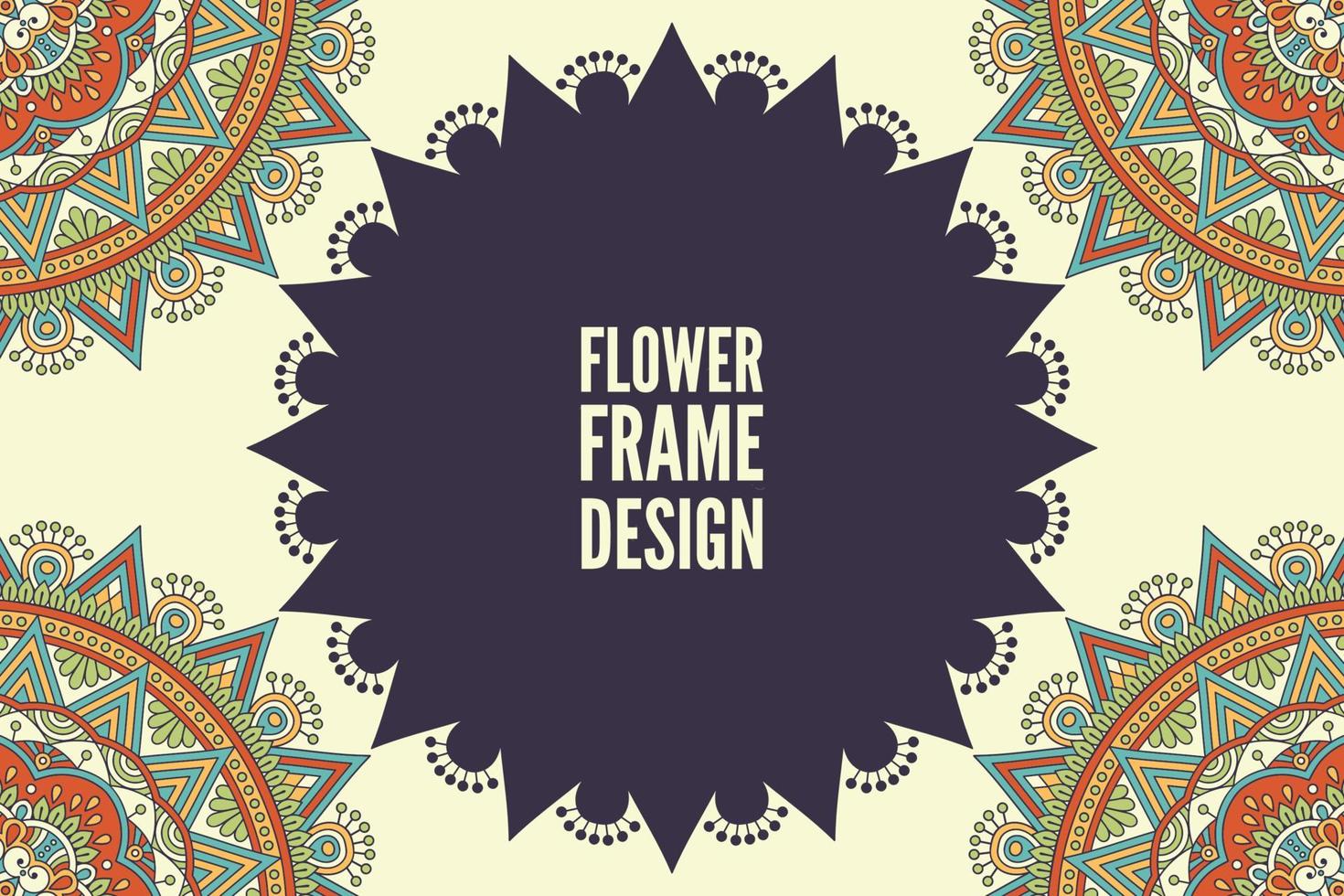 Frame card design ethnic ornament vector