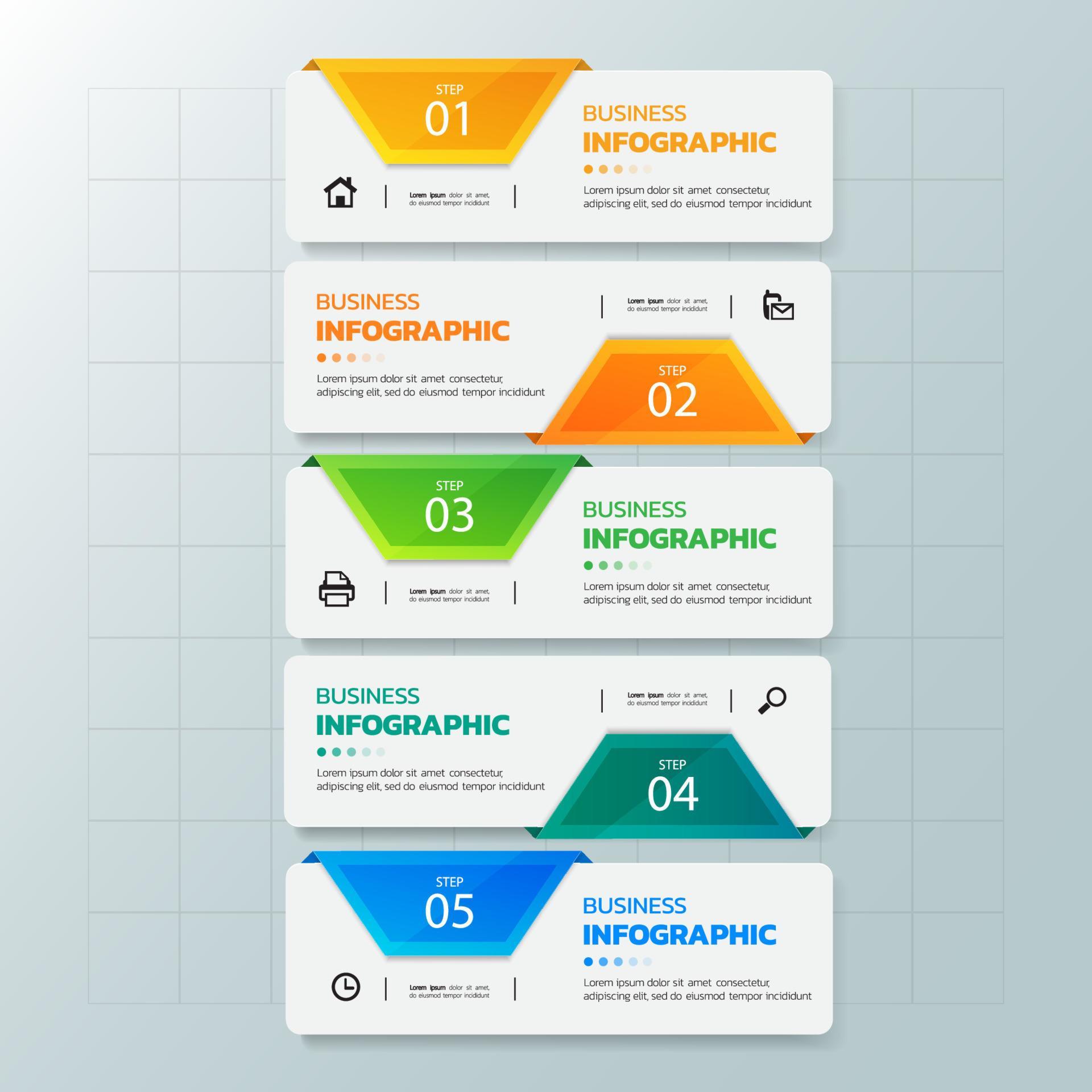 Colorful rectangular infographics template 3802981 Vector Art at Vecteezy