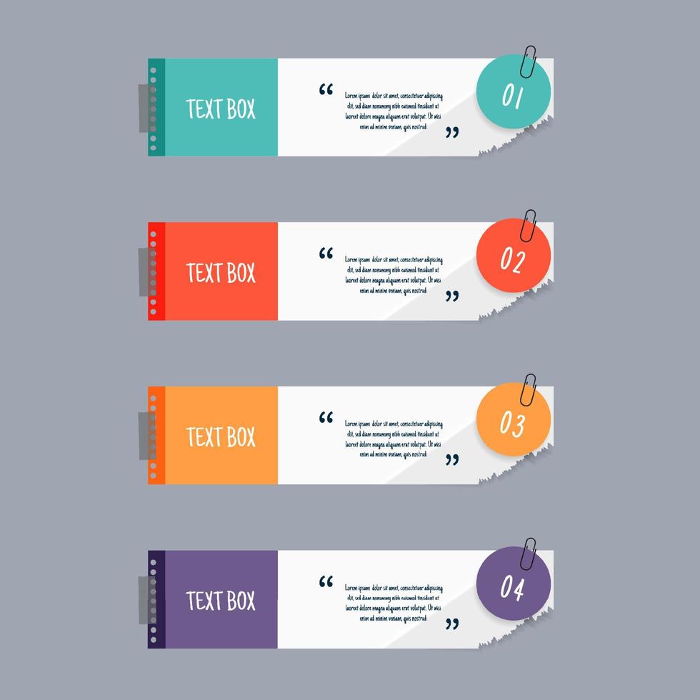 Text box design with note papers vector