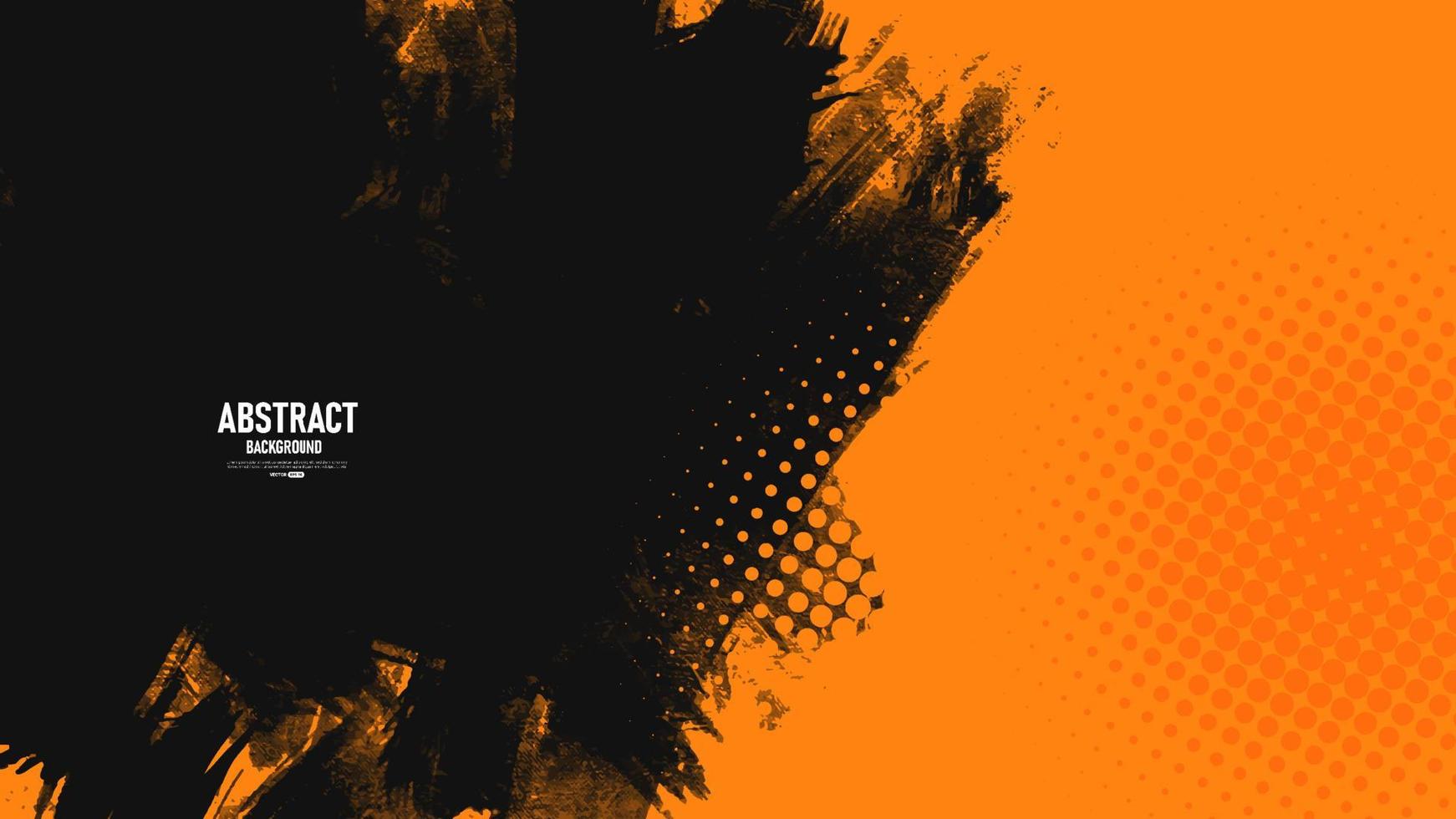 Abstract orange and black grunge texture background vector