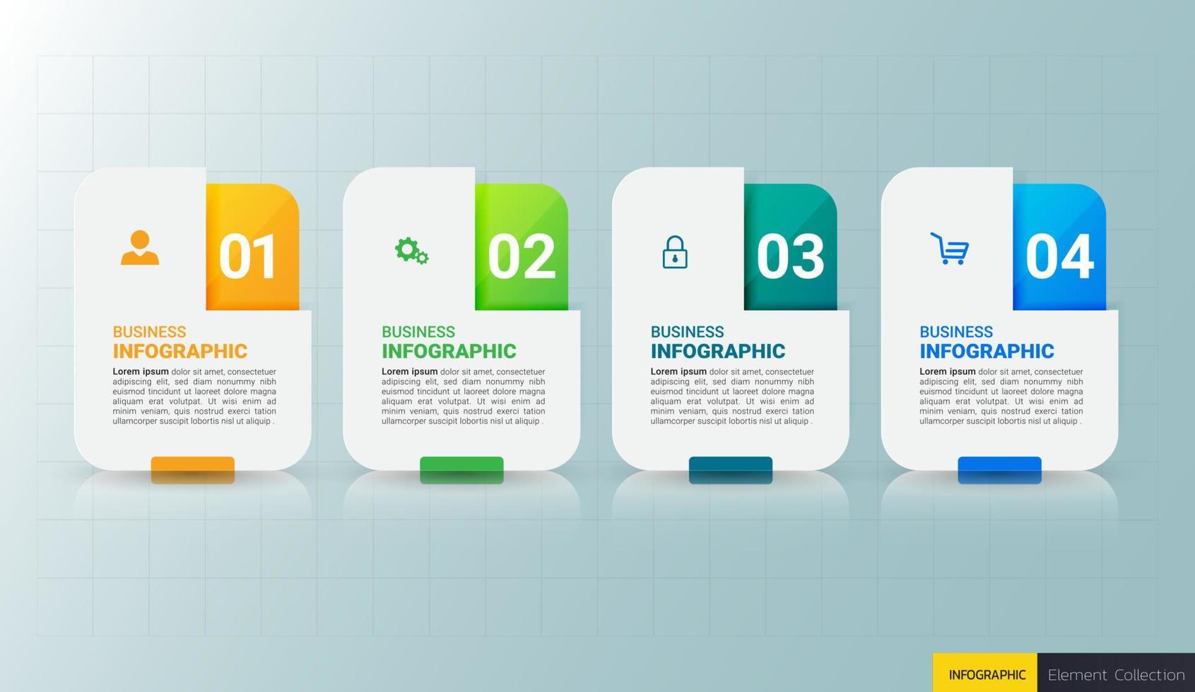 Flat design timeline infographic vector