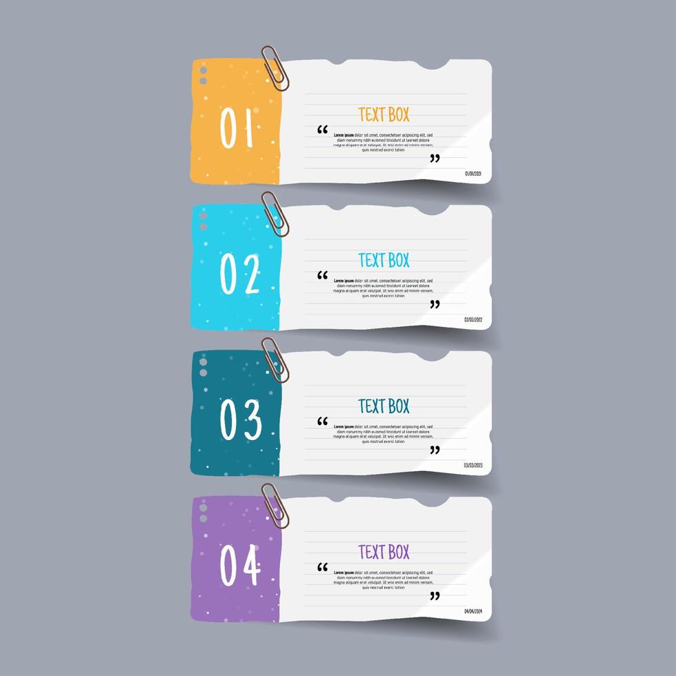 Text box design with note papers vector