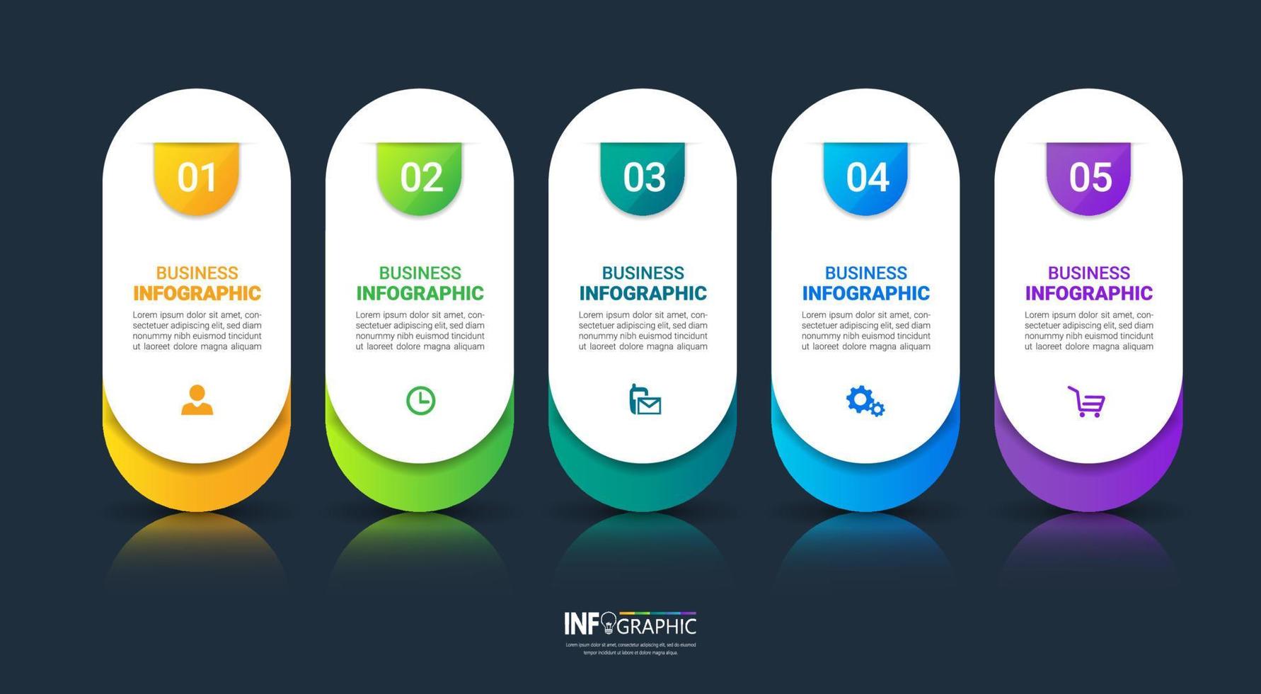 Process infographic template vector