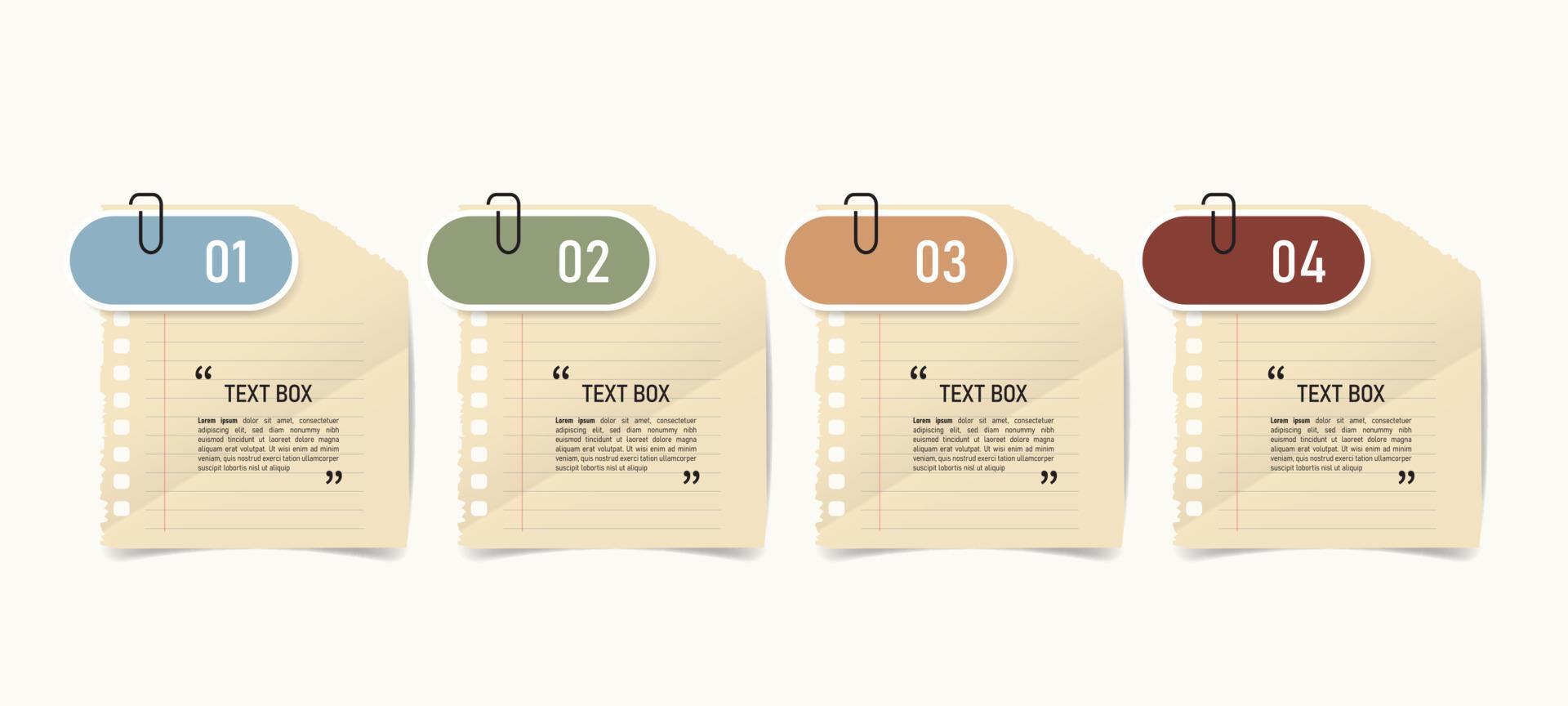 Notepapers stricker banner set vector